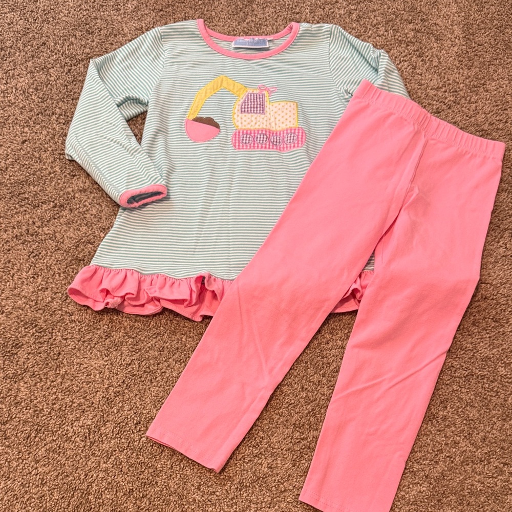 Trotter Street Kids Construction Ruffle Top Set